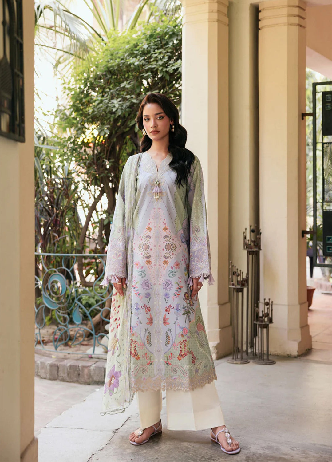 Odyssey by Florent Unstitched Embroidered Lawn 3 Piece Suit FL26UOL FZ-7A - Eid Collection