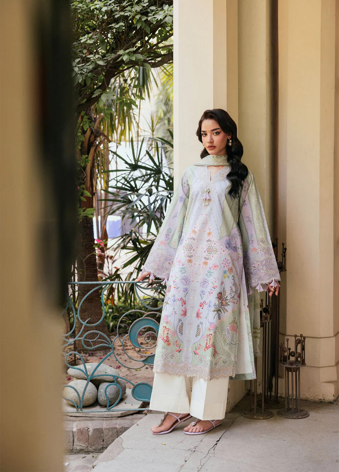 Odyssey by Florent Unstitched Embroidered Lawn 3 Piece Suit FL26UOL FZ-7A - Eid Collection