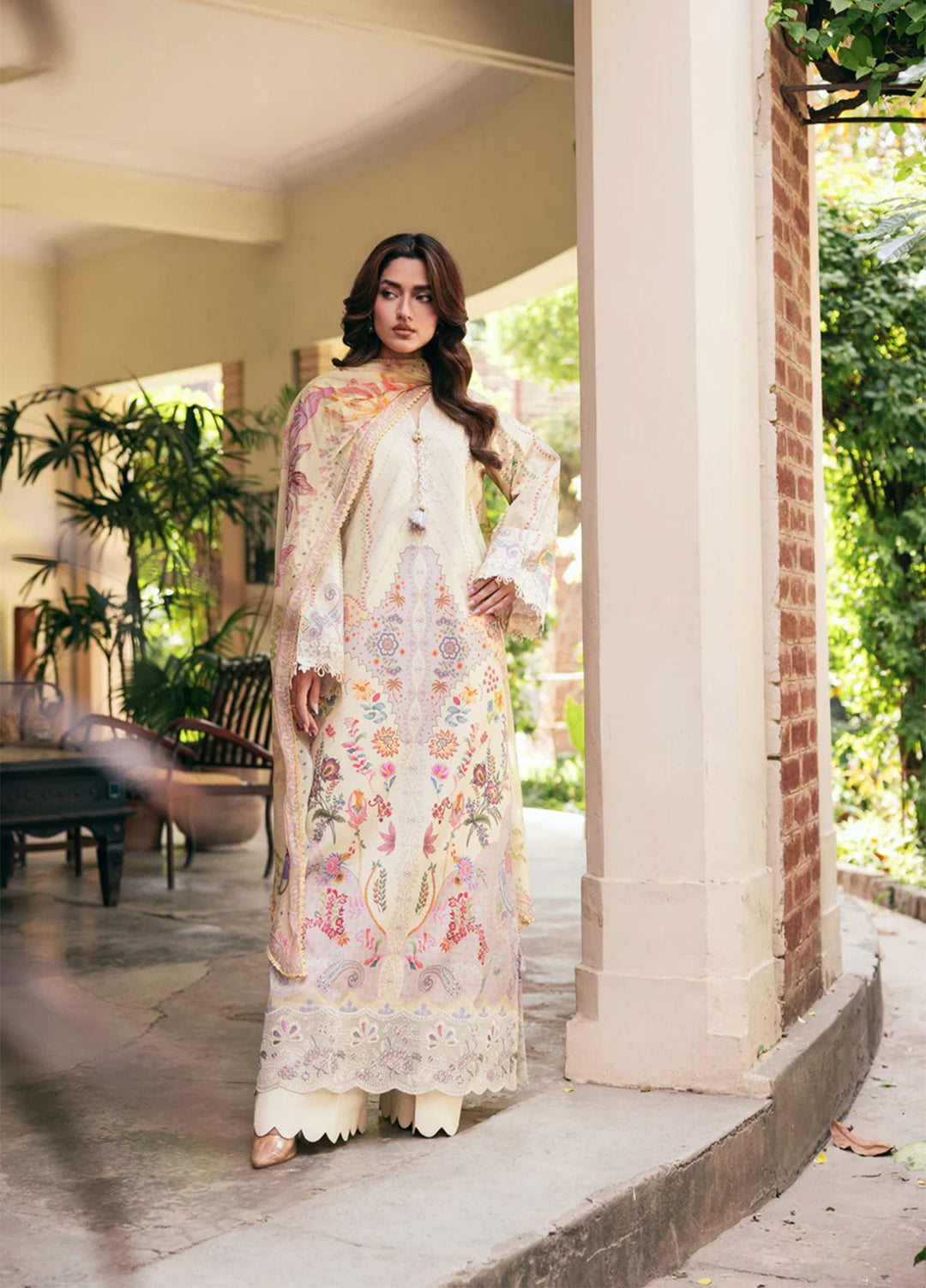 Odyssey by Florent Unstitched Embroidered Lawn 3 Piece Suit FL26UOL FZ-7B - Eid Collection