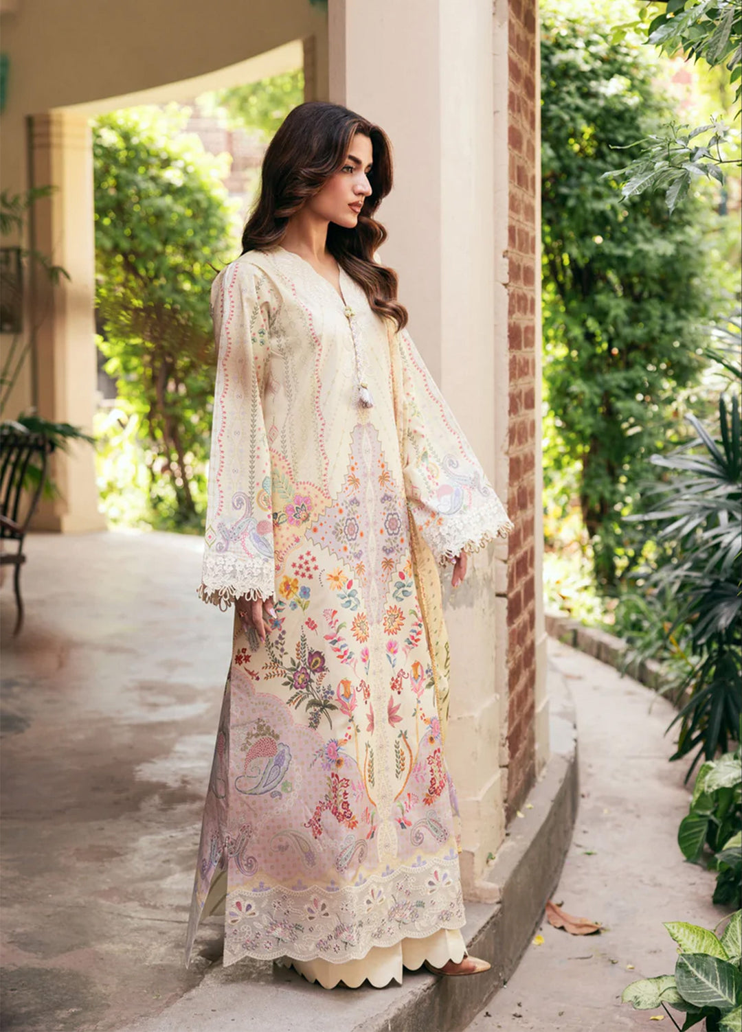 Odyssey by Florent Unstitched Embroidered Lawn 3 Piece Suit FL26UOL FZ-7B - Eid Collection