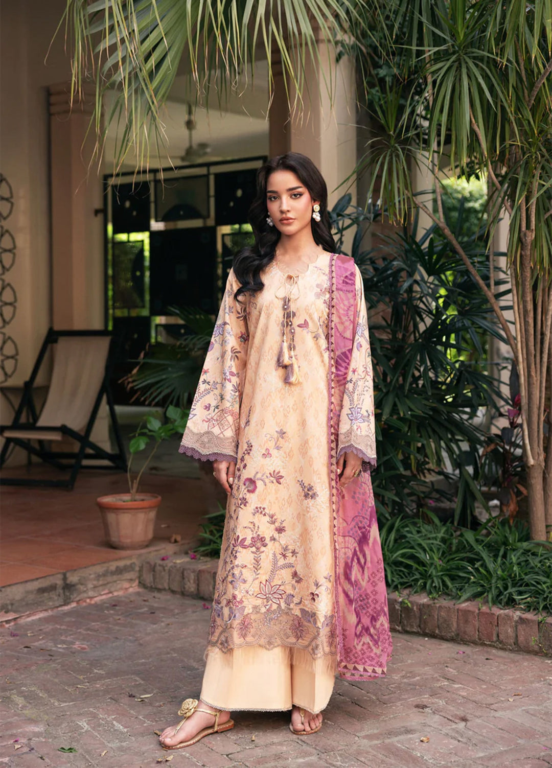 Odyssey by Florent Unstitched Embroidered Lawn 3 Piece Suit FL26UOL FZ-8A - Eid Collection