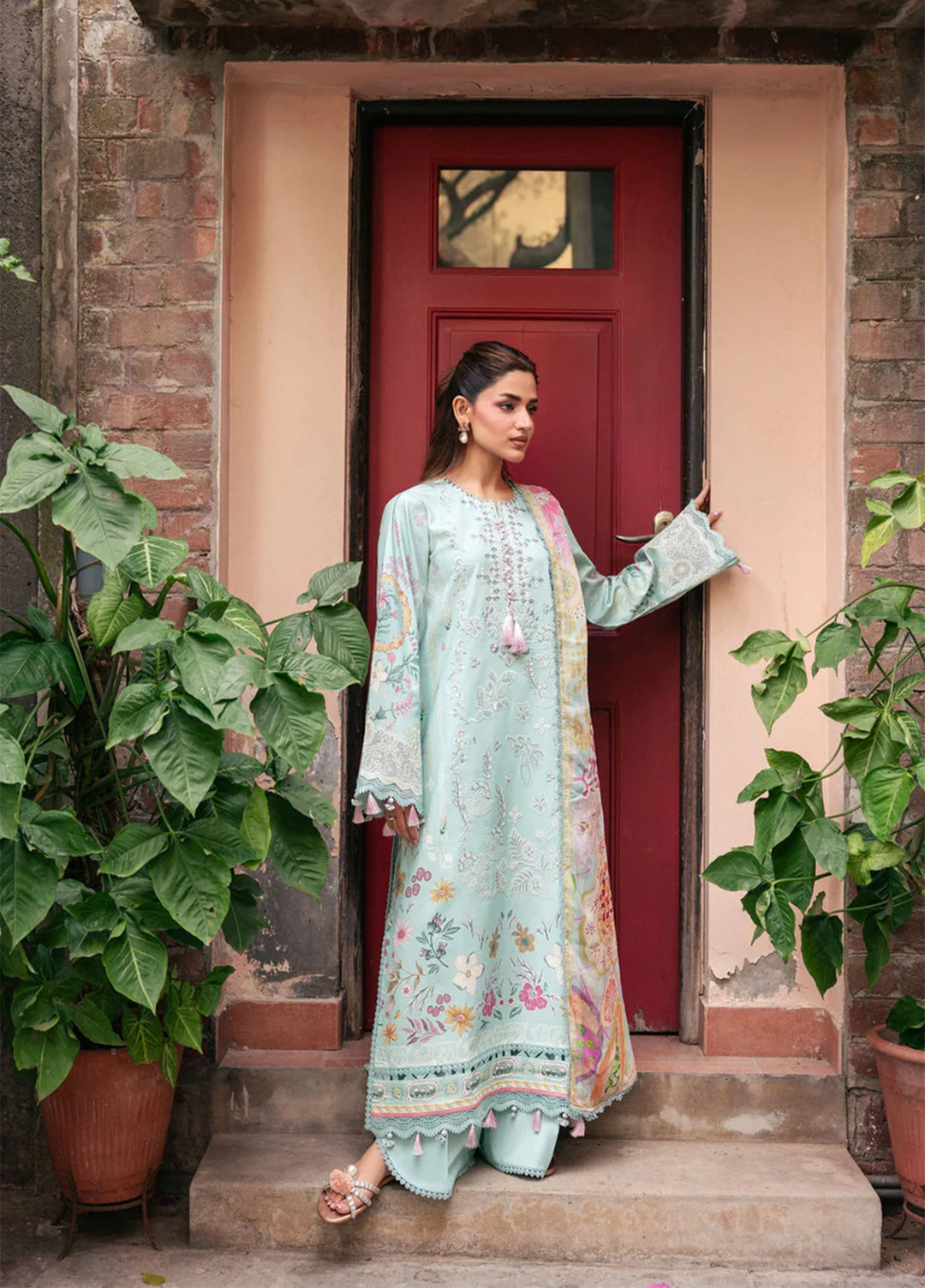 Odyssey by Florent Unstitched Embroidered Lawn 3 Piece Suit FL26UOL FZ-3B - Eid Collection