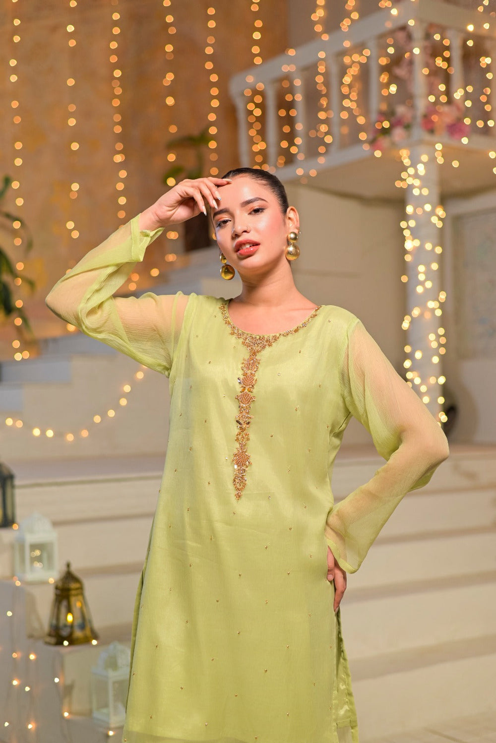 Silcot Women RTW Hand work Chiffon 2 Piece Suit Lumina Aura Eid Collection