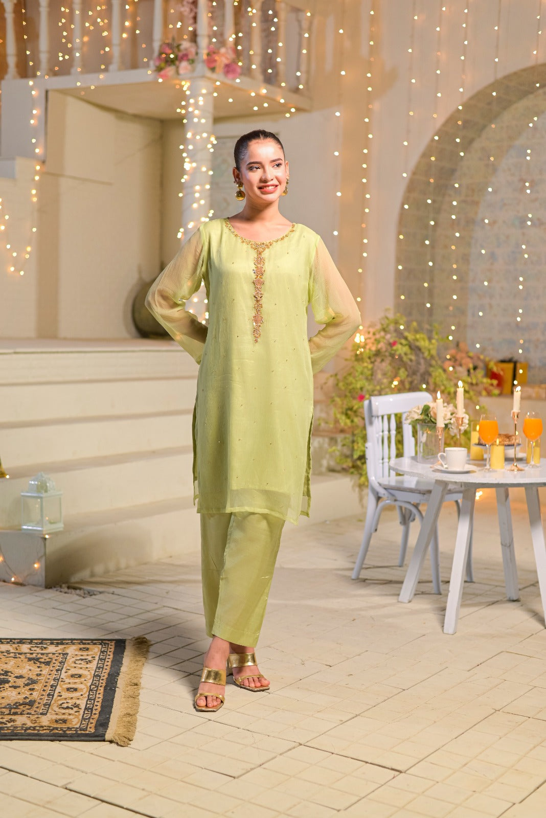 Silcot Women RTW Hand work Chiffon 2 Piece Suit Lumina Aura Eid Collection