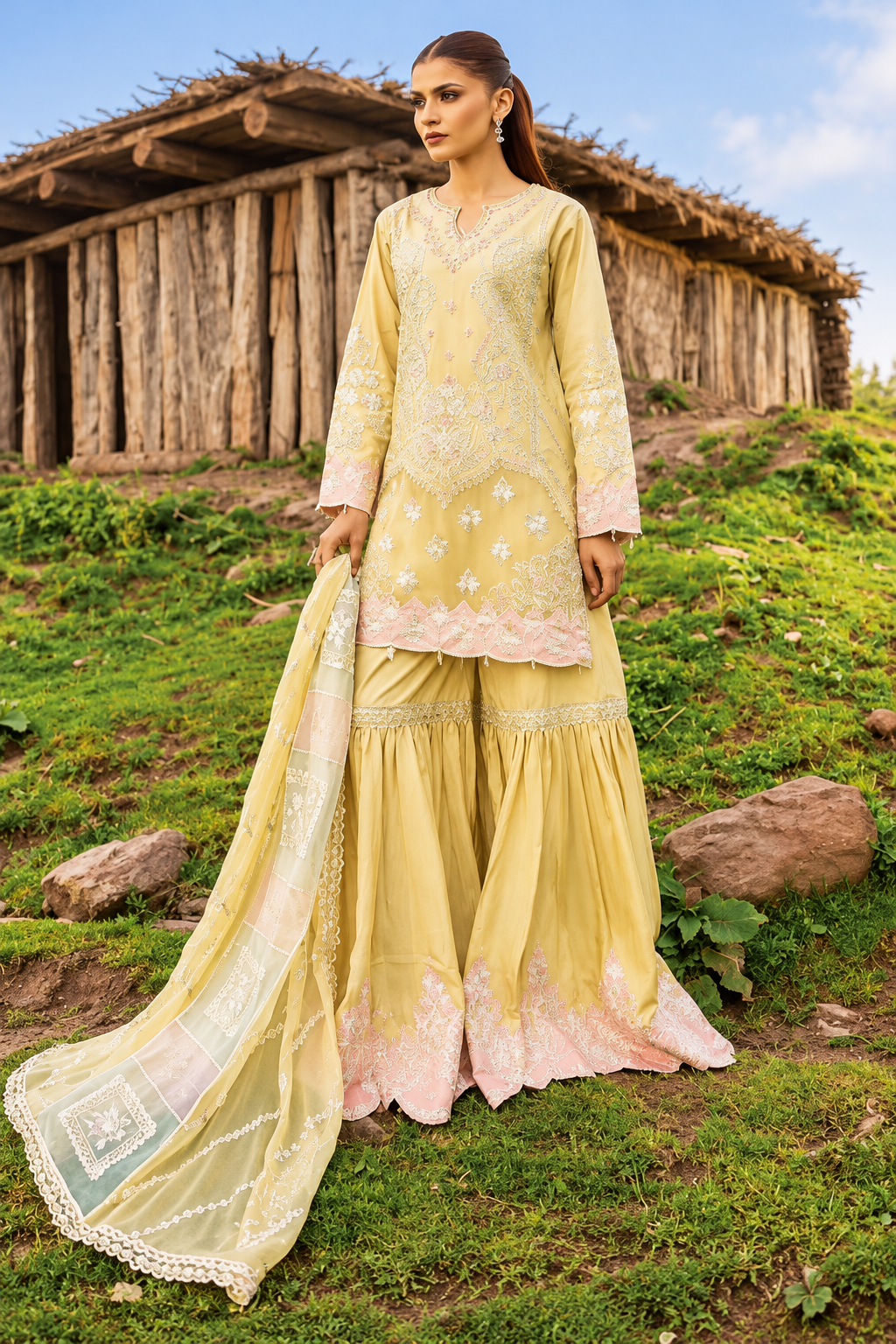 Dastaan by Zebtan Unstitched Embroidered Tassal Silk 3 Piece Suit ZB26UD DZ-07 - Festive Collection