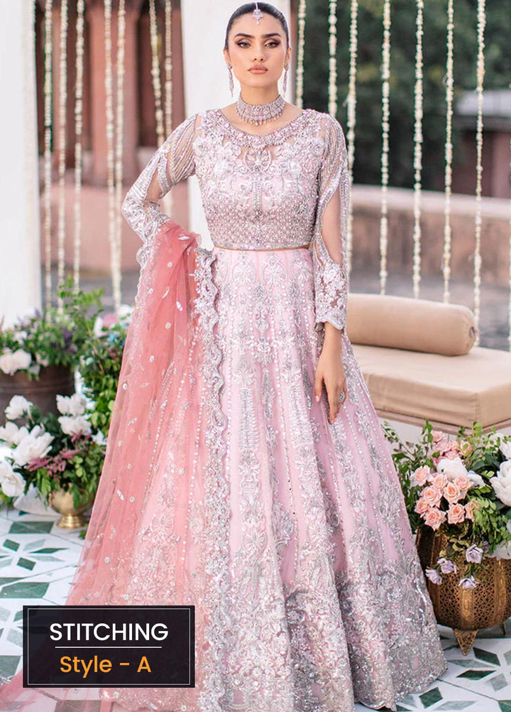 Aangan by Imrozia Premium Embroidered Net Suits Unstitched 3 Piece IMP22A IB-30 Nureh - Bridal Collection