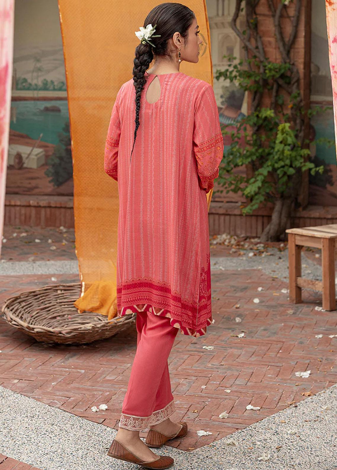 Cross Stitch Embroidered Linen Suits Unstitched 2 Piece CS22W 10 Clader Carmine - Winter Collection