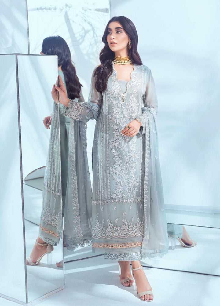 Azure Embroidered Chiffon Suits Unstitched 3 Piece AZU22EC ES-003 Pastel Mint - Luxury Collection