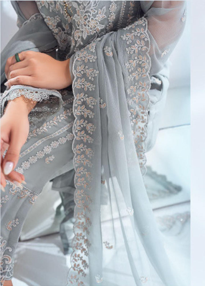 Azure Embroidered Chiffon Suits Unstitched 3 Piece AZU22EC ES-003 Pastel Mint - Luxury Collection