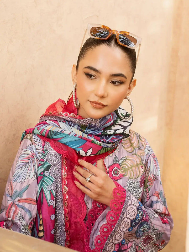 Dastaan by Menaal Unstitched Printed Lawn 3 Piece Suit ML26ULS DP-02B - Festive Collection
