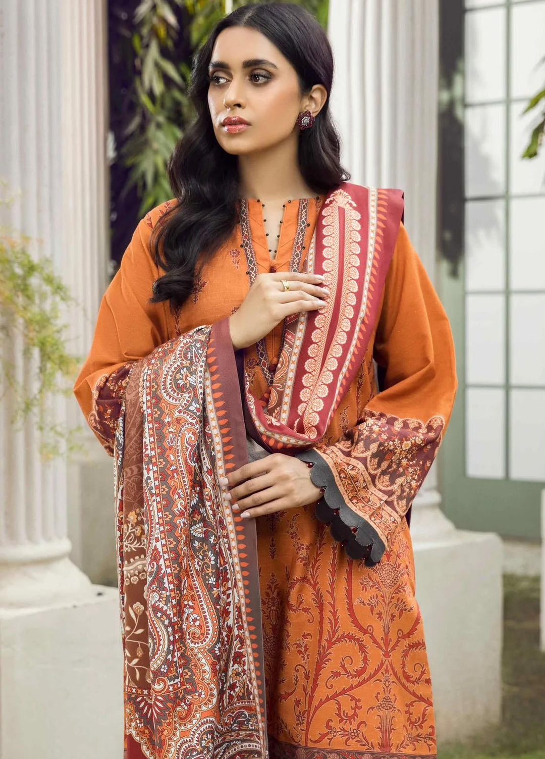 Winter Blossoms By Seran Embroidered Khaddar Suits Unstitched 3 Piece SRN22WB 10 Tulip - Winter Collection