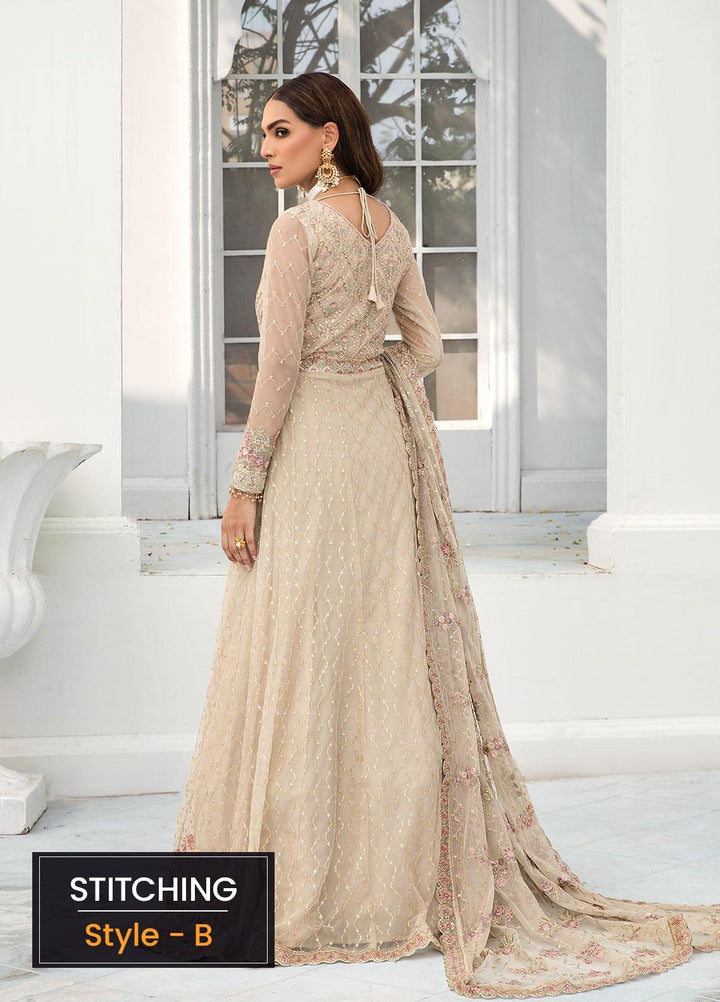 Zarif Embroidered Net Suits Unstitched 3 Piece ZR25UF ZDL-08 Jasmine - Luxury Collection