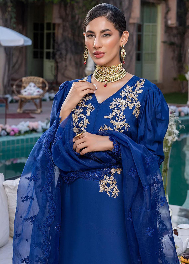 Azure Pret Embroidered Silk 3 Piece Dress Gladiolus GD296