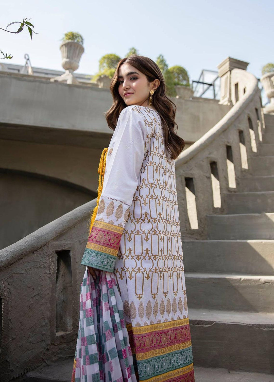 Garnet Clothing Pret Luxury Pret Screen Printed Lawn Frock KOH-E-NOOR