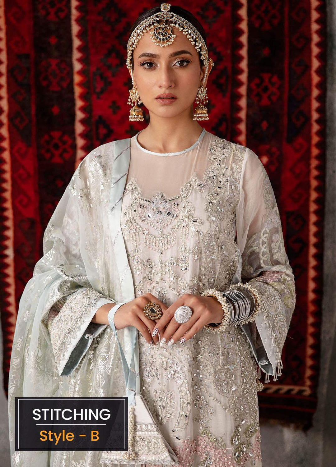 Sakhiyan by Asifa & Nabeel Embroidered Chiffon Suits Unstitched 3 Piece AN22SSF-07 Mehtab - Festive Collection