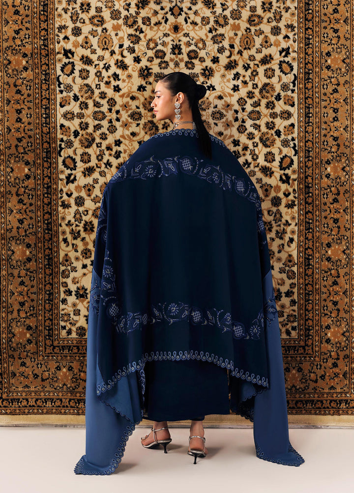 Q line by Qalamkar Unstitched Embroidered Slub Linen 3 Piece Suit QLK26UQL Seran QLW-10 - Winter Collection