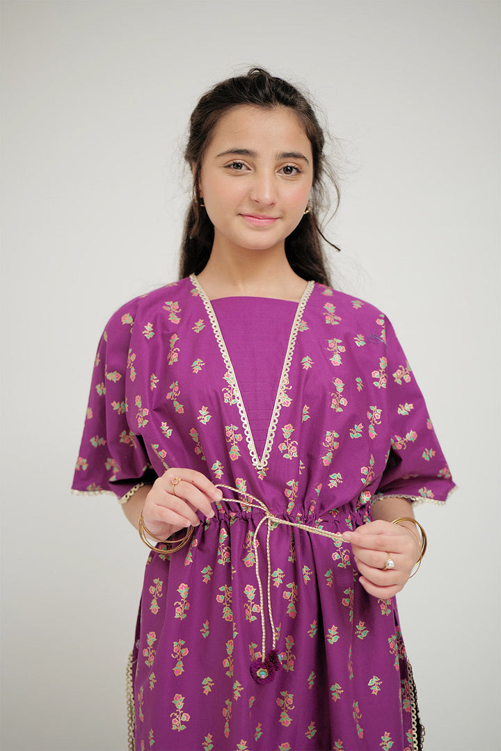 Senorita Girls Ready to Wear Girls Dark Pink Casual 3 Piece Suit Cotton Cambric Printed GAD-02662 - Summer Collection