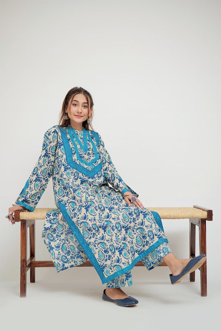 Senorita Women RTW Women Beige and Multicolor Casual 2 Piece Suit Cotton Basic Lawn Printed LAC-02683 - Summer Collection