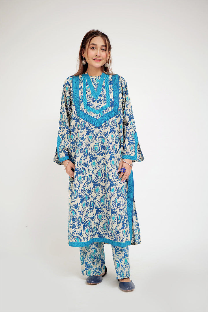 Senorita Women RTW Women Beige and Multicolor Casual 2 Piece Suit Cotton Basic Lawn Printed LAC-02683 - Summer Collection