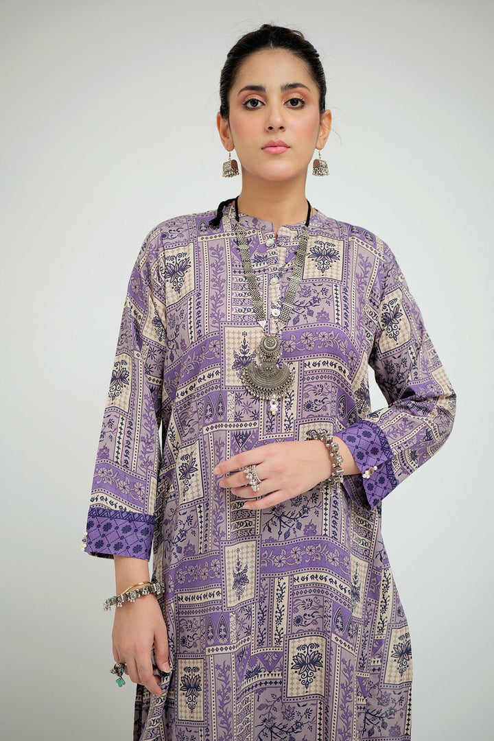 Senorita Women RTW Women Purple and Multicolor Casual 2 Piece Suit Cotton Lawn Printed LAC-02684 - Summer Collection