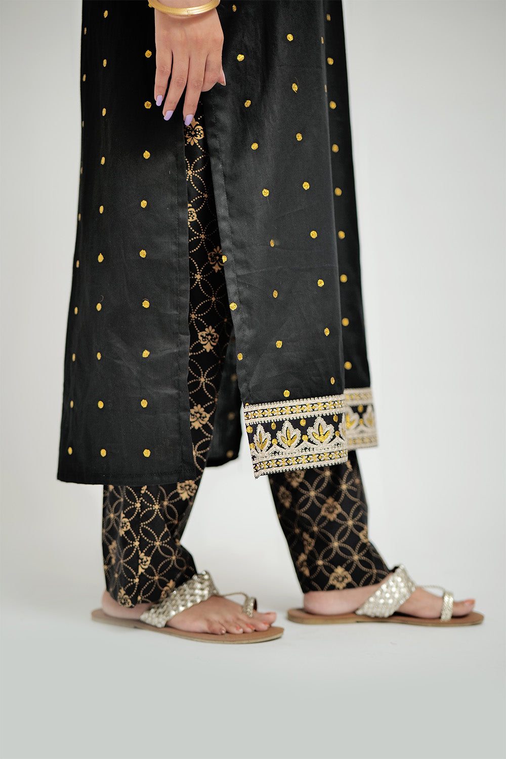 Senorita Women RTW Women Printed Black Casual 3 Piece Suit Cotton Cambric LAD-02660 - Summer Collection