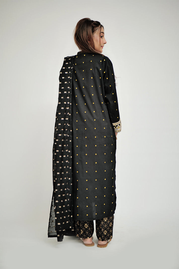 Senorita Women RTW Women Printed Black Casual 3 Piece Suit Cotton Cambric LAD-02660 - Summer Collection