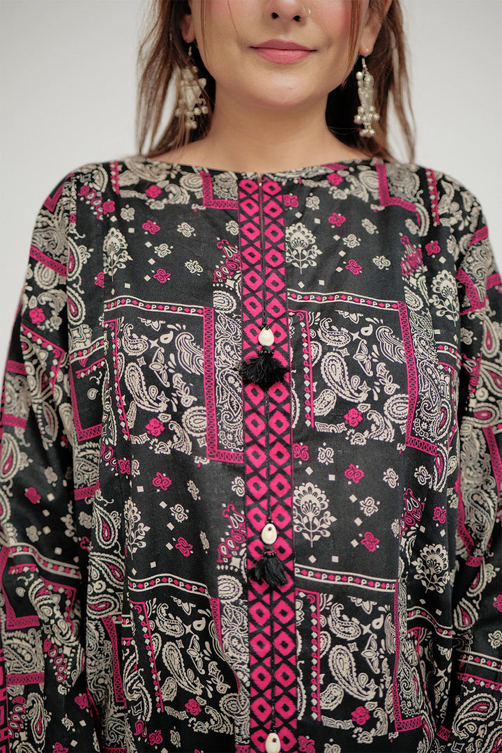 Senorita Women RTW Women Black and Multicolor Casual 2 Piece Suit Cotton Lawn Printed LAC-02685 - Summer Collection