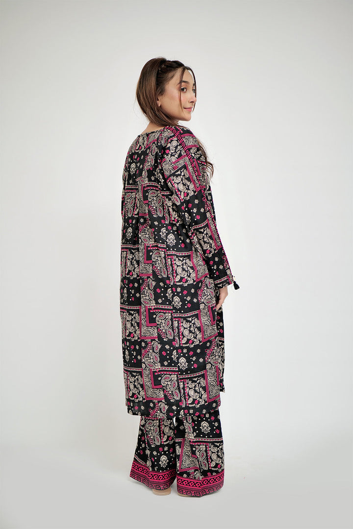 Senorita Women RTW Women Black and Multicolor Casual 2 Piece Suit Cotton Lawn Printed LAC-02685 - Summer Collection