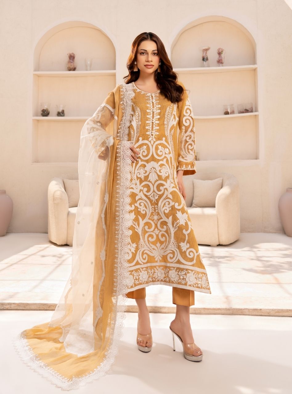 Irtiqa by Anayra Amal RTW Embroidered Organza 3 Piece Suit Elan Festive Collection