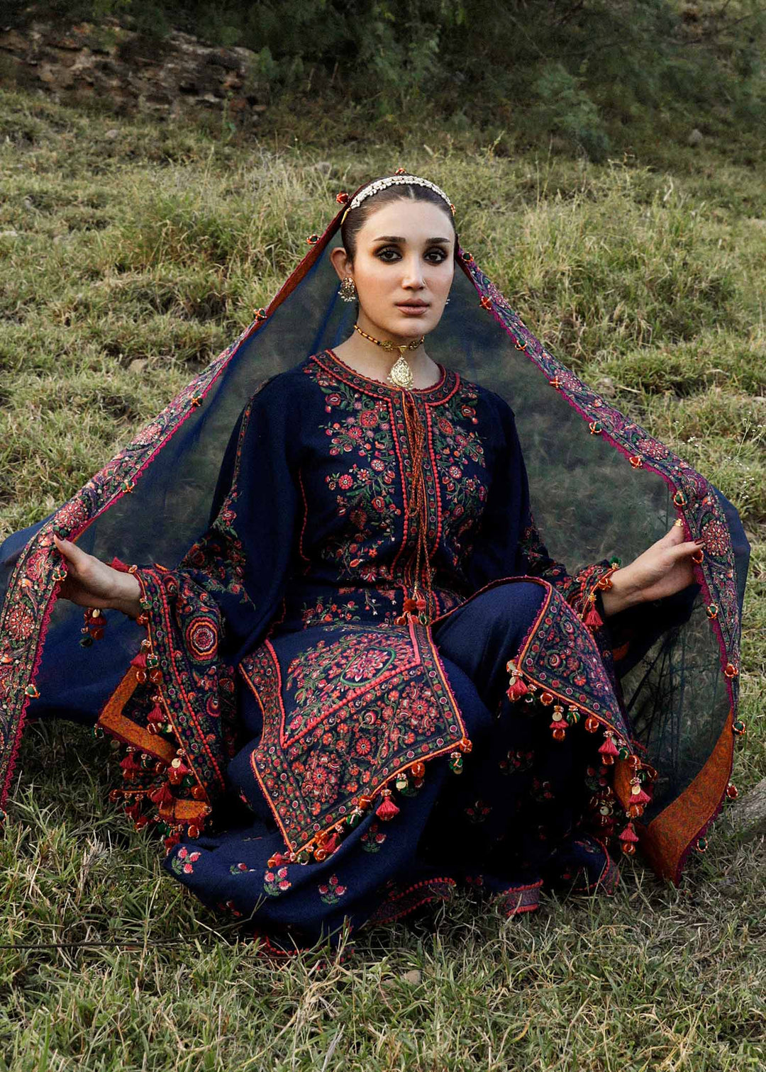 Hussain Rehar Embroidered Karandi Suits Unstitched 3 Piece HRR23KW Aegean - Winter Collection
