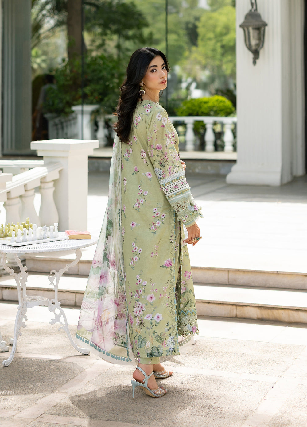 Signature by Elaf Unstitched Embroidered Lawn 3 Piece Suit EL26USLE Jade ESG-6A - Eid Collection