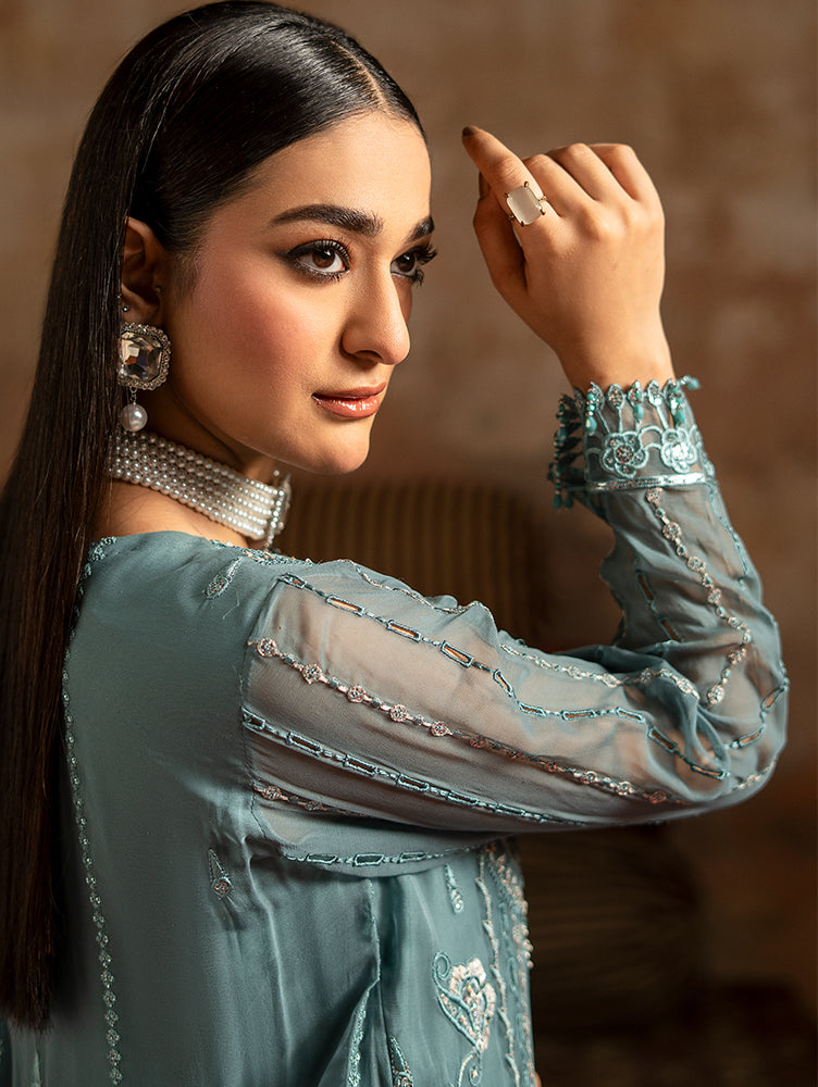 Zebtan Women Unstitched Embroidered Chiffon 3 Piece Suit ZQ-07 Festive Collection