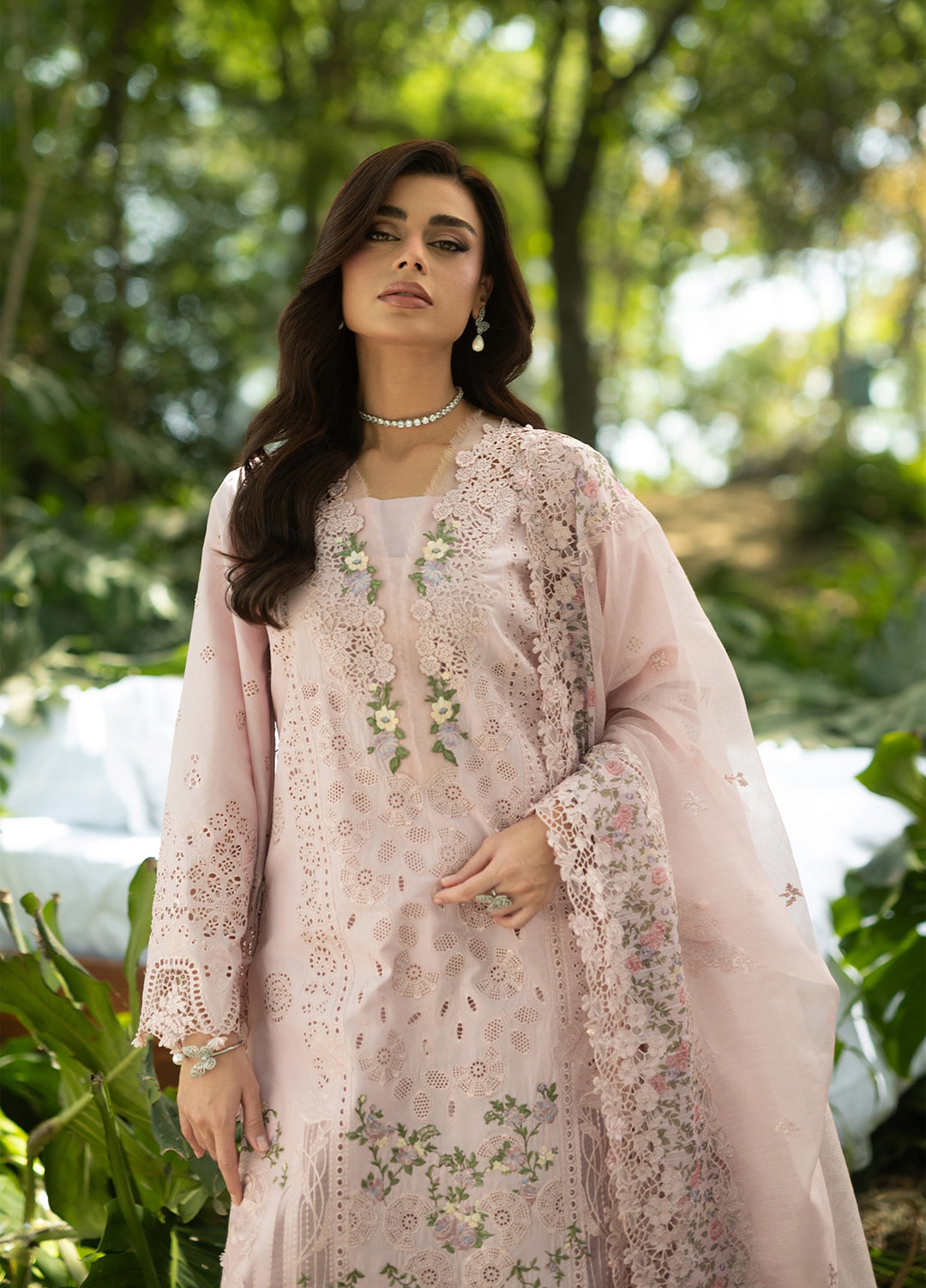 Elaf Premium Unstitched Embroidered Lawn 3 Piece Suit EL26ULF Love Escape ELQ-1B - Festive Collection