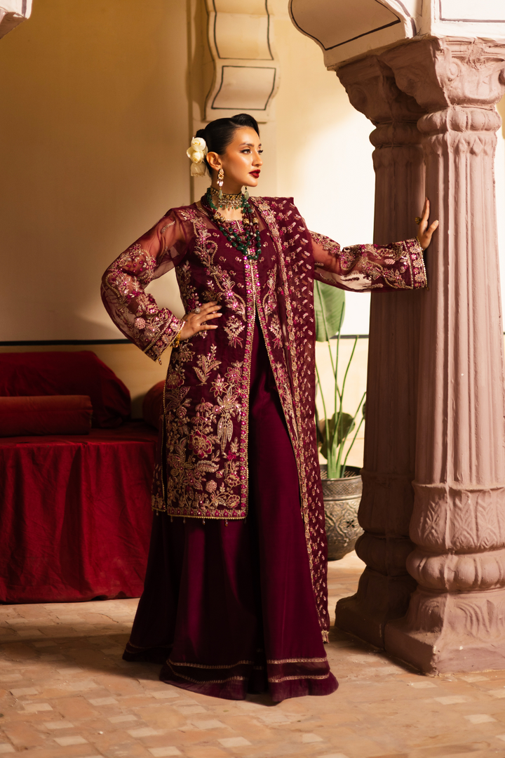 Waresha Women RTW Embroidered Organza 3 Piece Suit MW 01 - Festive Collection