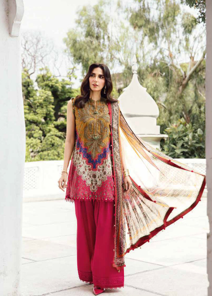 M Prints by Maria B Embroidered  Suits Unstitched 3 Piece MB25FE D-10A - Winter Collection