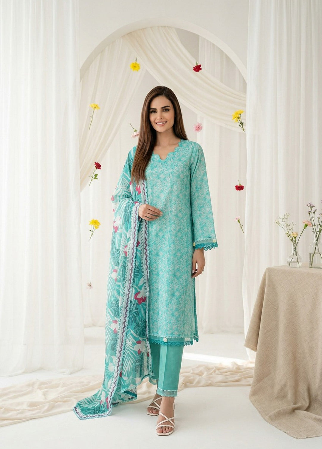 Salina by Regalia Textiles Unstitched Digital Printed Lawn 3 Piece Suit RG26ULSP D10 - Casual Collection