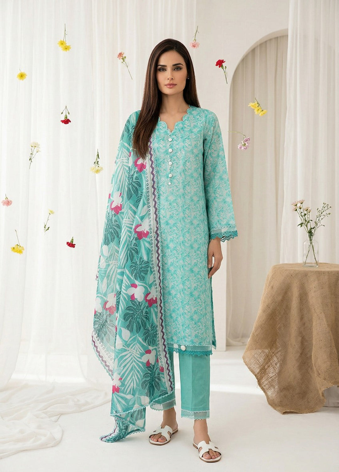 Salina by Regalia Textiles Unstitched Digital Printed Lawn 3 Piece Suit RG26ULSP D10 - Casual Collection