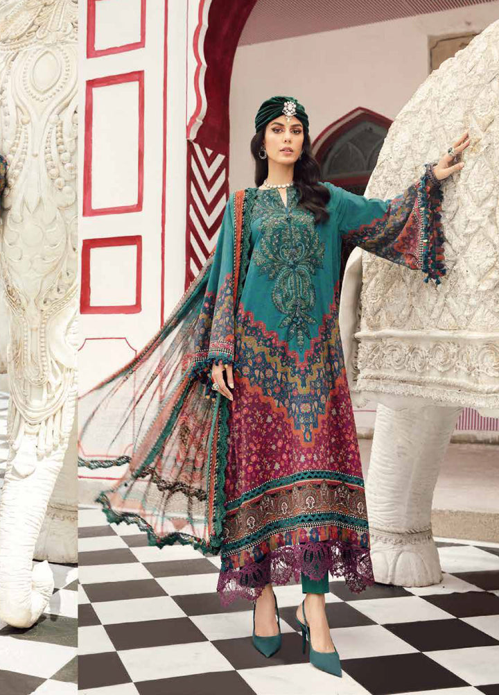M Prints by Maria B Embroidered  Suits Unstitched 3 Piece MB25FE D-10B - Winter Collection