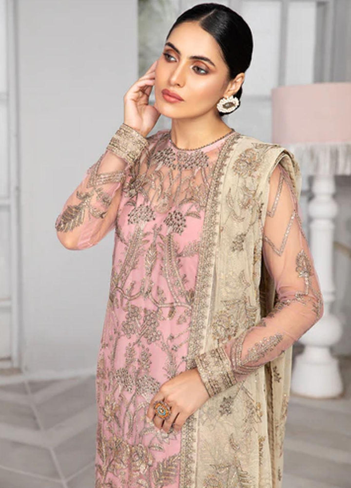 Bahaar by Zarif Embroidered  Suits Unstitched 3 Piece ZB 07 BLUSH - Luxury Collection