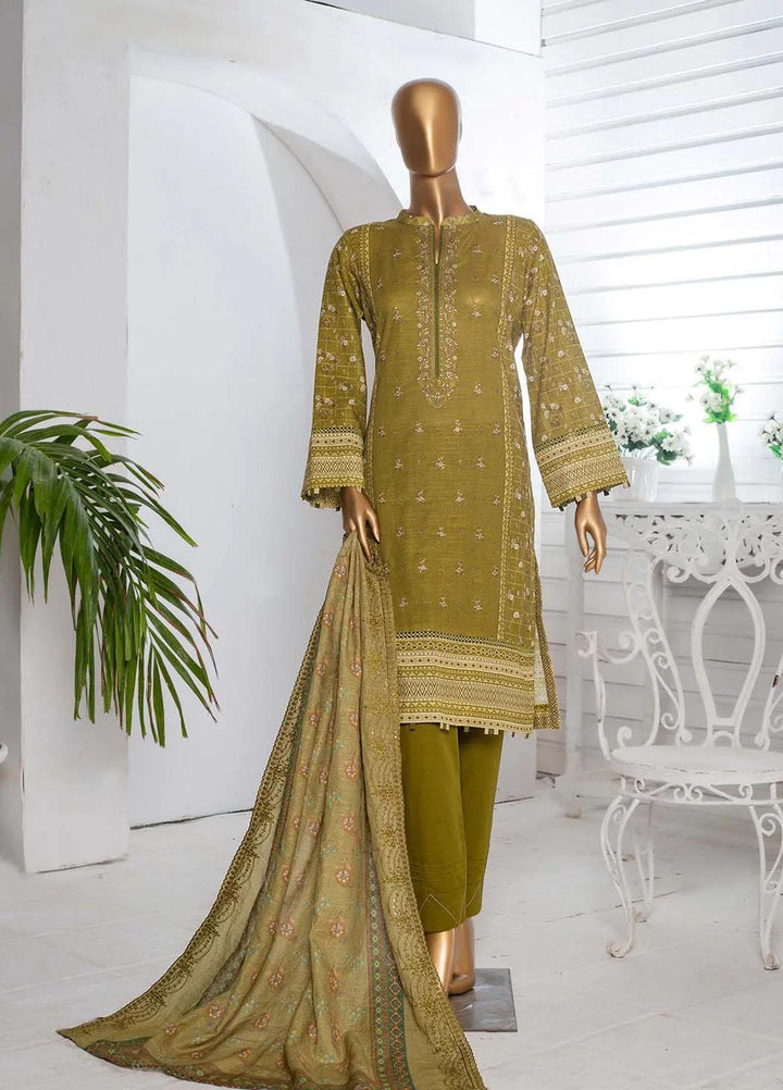 HZ Textiles Embroidered Khaddar Suits Unstitched 3 Piece HZ22PK-V3 PKE-2220 - Winter Collection