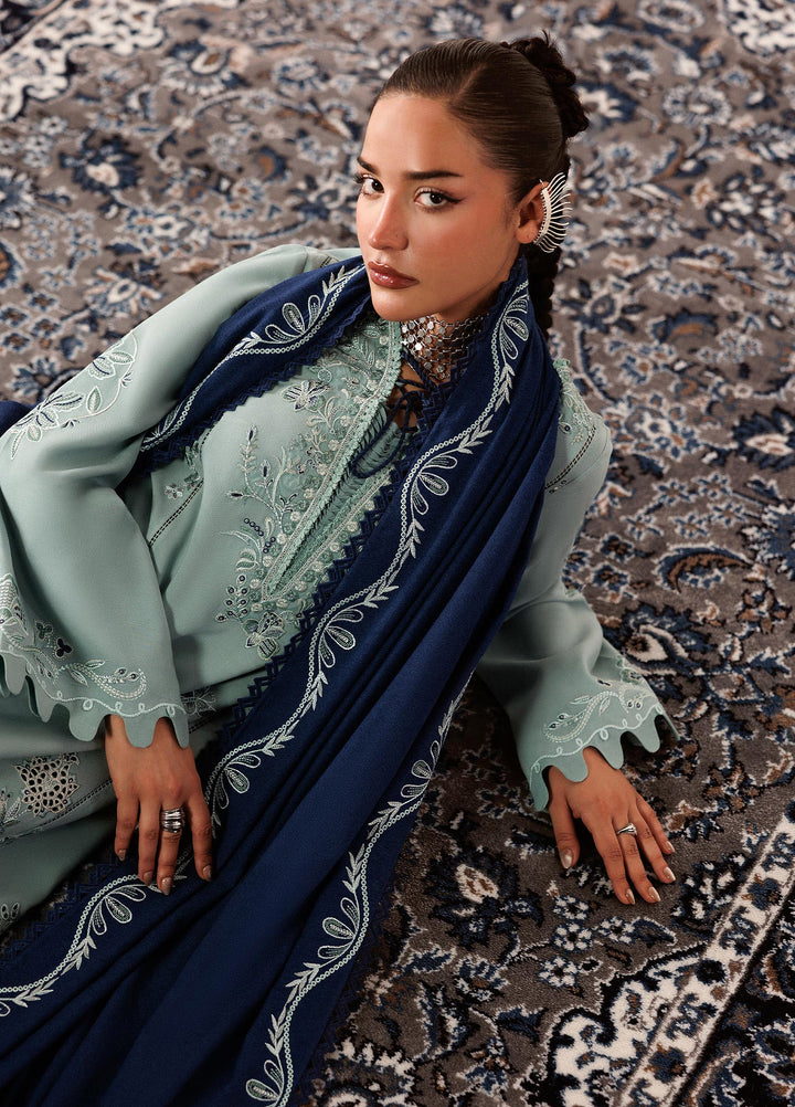 Q line by Qalamkar Unstitched Embroidered Slub Linen 3 Piece Suit QLK26UQL Taliya QLW-11 - Winter Collection