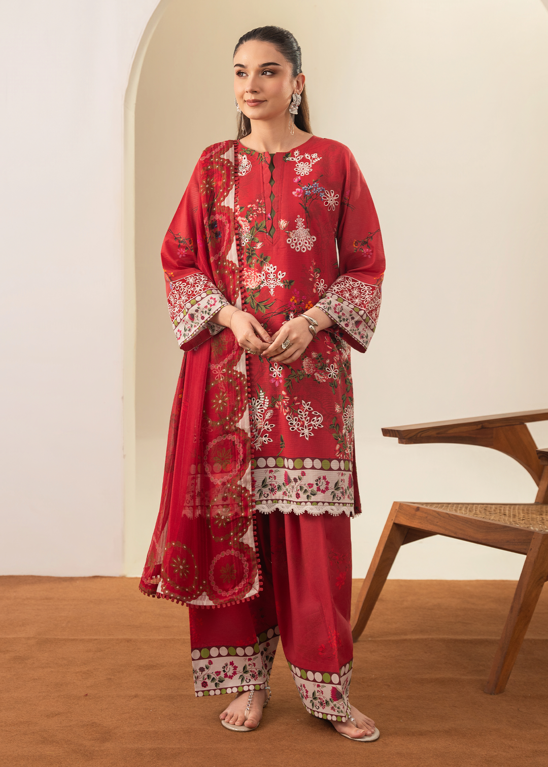 Solace by Meerak RTW Embroidered Lawn 3 Piece Suit DL-03 - Casual Collection