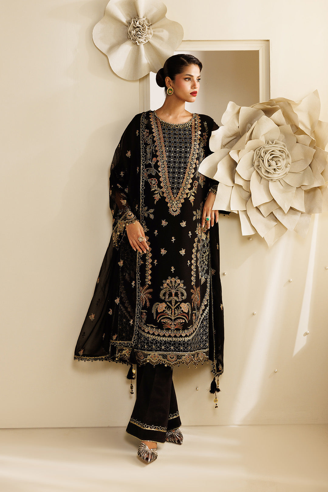 Sireine by Alizeh Fashion Unstitched Embroidered Chiffon 3 Piece Suit AF26UCS AF-CH-2294-HALO - Festive Collection