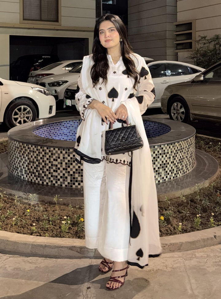 Irtiqa by Anayra Amal RTW Embroidered Silk 3 Piece Suit Spades Queen Festive Collection