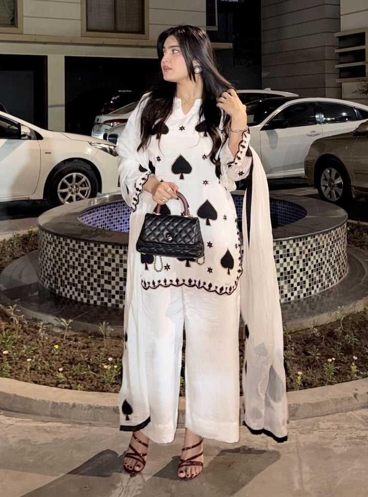 Irtiqa by Anayra Amal RTW Embroidered Silk 3 Piece Suit Spades Queen Festive Collection