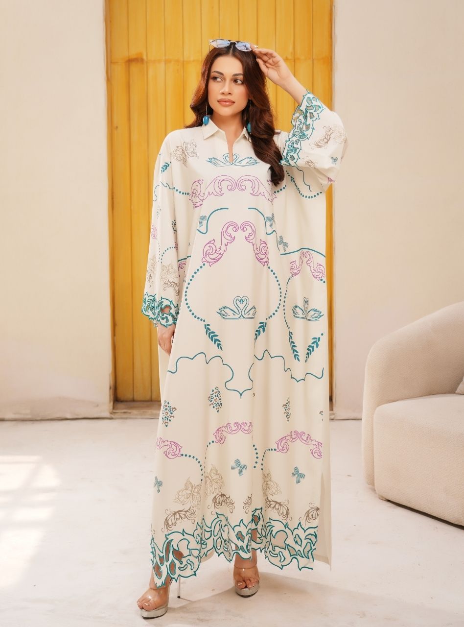 Irtiqa by Anayra Amal RTW Printed Raw Silk 1 Piece Suit Mushq Festive Collection