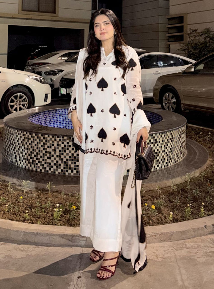 Irtiqa by Anayra Amal RTW Embroidered Silk 3 Piece Suit Spades Queen Festive Collection