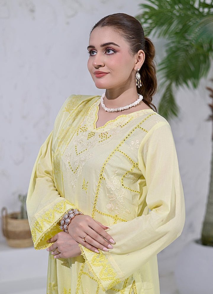 Gulbahar by Ishq e Rang RTW Embroidered Lawn 3 Piece Suit Lemon Glow Festive Collection