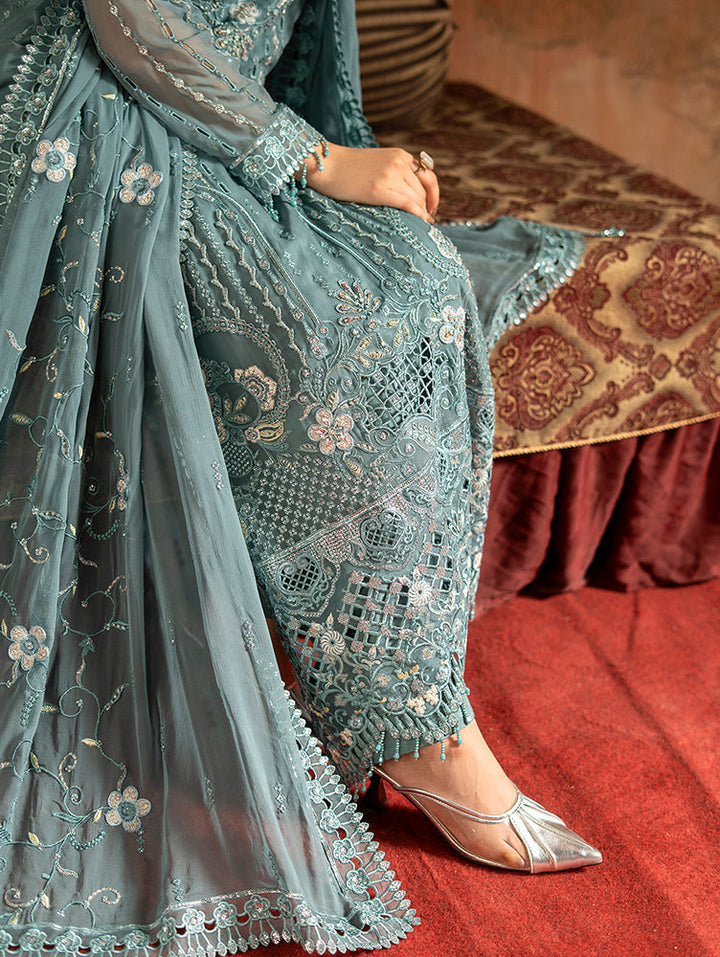 Zebtan Women Unstitched Embroidered Chiffon 3 Piece Suit ZQ-07 Festive Collection