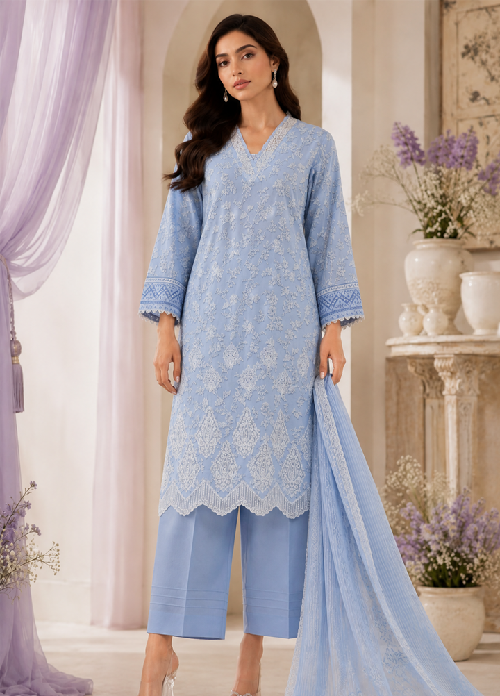 Nakshkari by HZ Textiles Unstitched Embroidered Lawn 3 Piece Suit NEC-1218 Casual Collection
